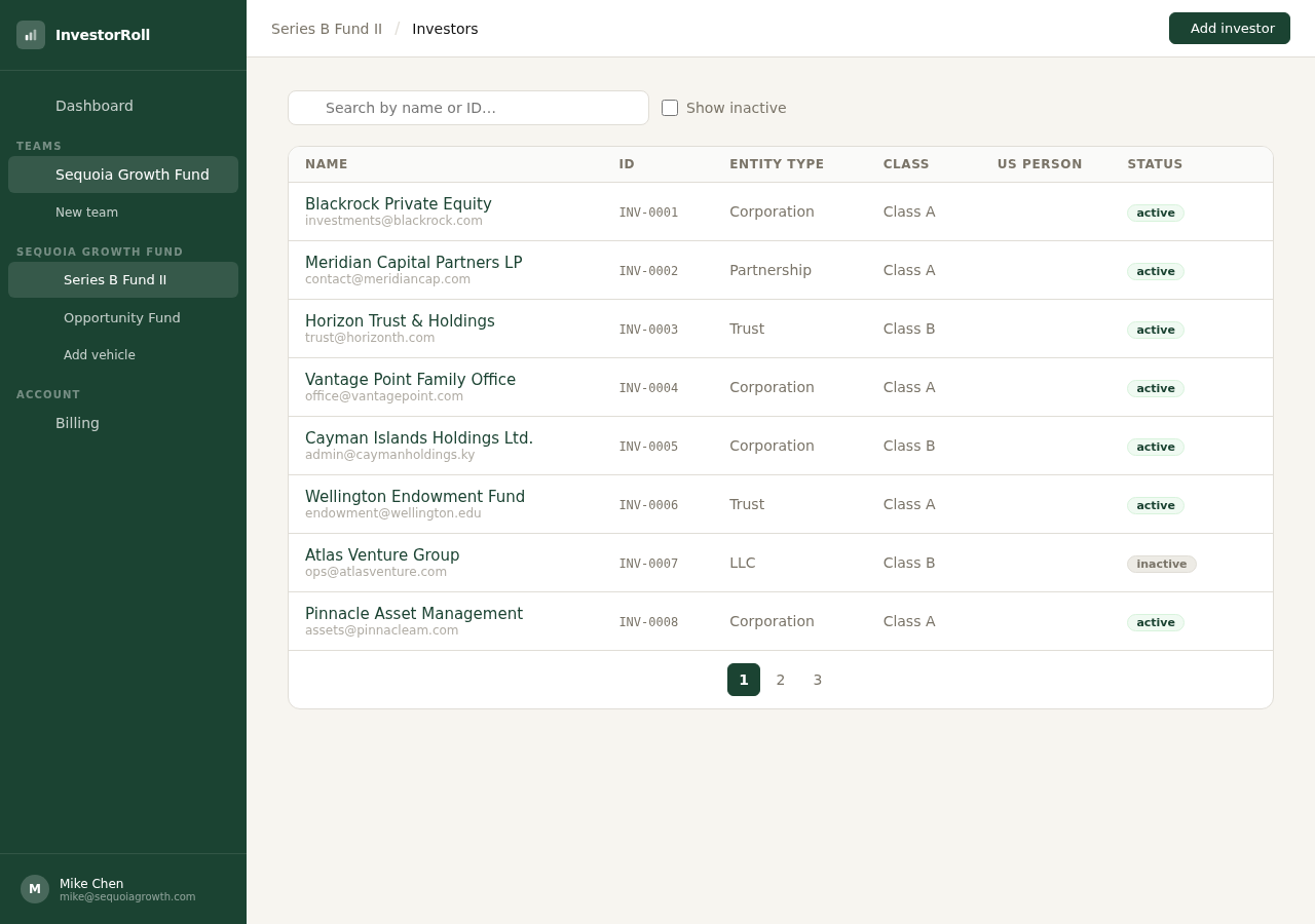 Investor CRM screenshot